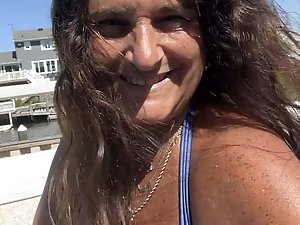 Sunning in Sexy Purple Bikini