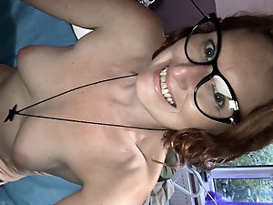 Older women are covered with semen