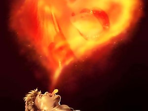 Mature female is posing outdoors